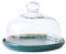 Gaxcent Kuchenhaube Keramik Kuchenplatte Glas Kuchenglocke Kuchenständer Torten Glasglocke Tortenständer Glashaube Käseglocke Lebensmittel Abdeckung für Hochzeit Geburtstag Party,Grün,15cm
