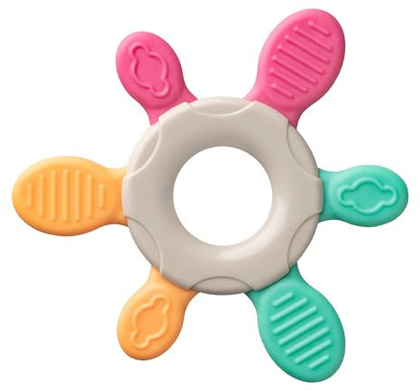 Baby-Nova Baby Beißring - für Babys ab 3+ Monaten - Für Linderung von Zahnschmerzen und Entwicklung der motorischen Fähigkeiten - BPA-frei - Rosa