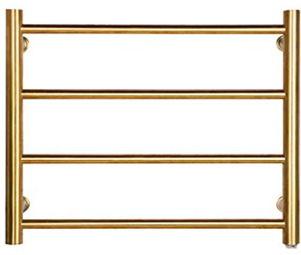 QRXALISA Scaldasalviette Elettrico Gold con 4 Barre, scaldasalviette a Scala (con Spina)