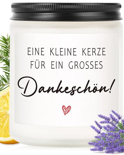 VivaJoy Dankeschön Geschenke - Klein Dankeschön Geschenk, Danke Geschenk für Frauen, Lavendel Duftkerze mit Noten von Zitrone und Zeder, Meisterhaft komponierte, Kleine Geschenke für Kollegen