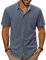 PJ PAUL JONES Mens Shirts Short Sleeve Dress Shirt Casual Shirts Stretch Shirt Business Formal Shirt Blue Grey L
