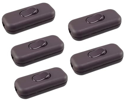Interruttori volante passafilo Marroni unipolare on-off Color Marrone 6A 250V 60x26x15mm Set (5)