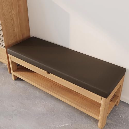 Braunes Lederkissen, rutschfest, Esszimmerstuhl, Sitzkissen mit Reißverschluss, perfekt für Küche & Zuhause, 160 x 35 x 5 cm, ideal für Innenmöbel & Schaukelstühle