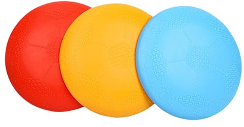Horktrust 3 Stück Frisbee Hund, Dog Disc, weiche und strapazierfähige Frisbees aus Naturkautschuk - Upgrade-Material - Einsatz an Land und im Wasser - in Rot, Orange und Blau