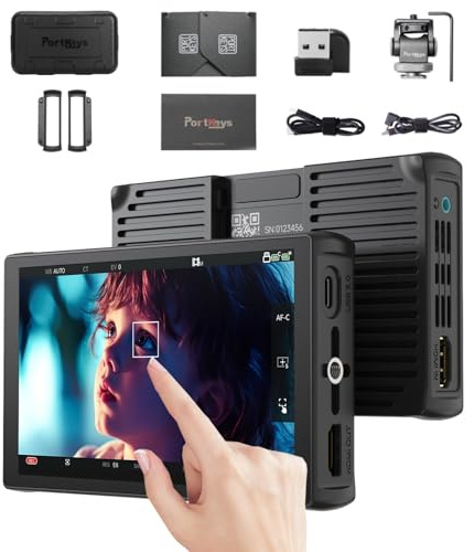 PortKeys LH5C Moniteur de Champ pour caméra à écran Tactile 5,4, 800 nits avec entrée HDMI 3D LUT 4K, niveleur de Couleurs à 360°, contrôle de caméra Filaire pour Sony, Canon, Nikon, Fujifilm, etc
