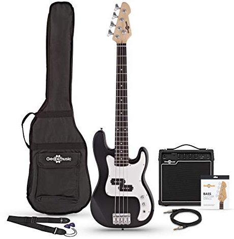Set de Bajo 3/4 LA de Gear4music + Amplificador de 15 W, Negro