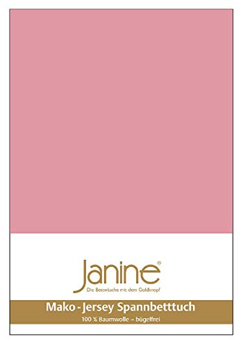 Janine Spannbetttuch 5007 Mako Jersey 90/190 bis 100/200 cm Altrose Fb. 21