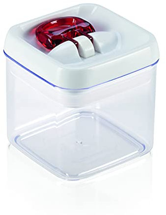 Leifheit 31207 Rechteckige Box, 0,4 l, Rot, Transparent, Weiß, 1 Stück (1 Stück)