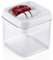 Leifheit 31207 Rechteckige Box, 0,4 l, Rot, Transparent, Weiß, 1 Stück (1 Stück)