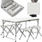 Bakaji Table Caravane Camping Pique-Nique Aluminium Pliante à Valise pour Plage ou Jardin, Dimensions 90 x 60 x 70 cm, avec 4 tabourets Pliantes, refermable à Mallette
