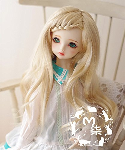 Tita-Doremi BJD Wig YOSD BB MSD Wig Blonde Mohair Wig Hair 7-8(18-19cm) Doll Wig Toy Head Wig (Perücke Nur,Keine Puppe)