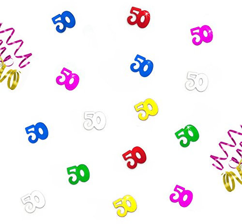 Oblique Unique® Zum 50. Geburtstag buntes Tisch Konfetti mit Spiegeleffekt - über 800 Stück