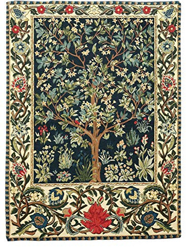 BelgianTapestries edler gewebter Wandbehang Gobelin W. Morris 63 x 45cm (Tree of Life)