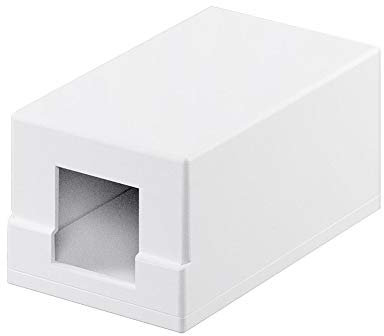 Goobay 79355 Keystone Leergehäuse 1 Port / Leeres Patchpanel für Keystone Module / 1-fach Patchfeld / Aufputzdose mit Snap-In-System / Weiß