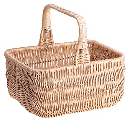 e-wicker24 Alles aus Weide Einkaufskorb aus Weide, naturfarbiger Einkaufskorb, Geschenkkorb