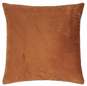 PAD - Elegance - Samt Kissen, Zierkissen, Kissenhülle - 50 x 50 cm - Farbe: Cognac Braun - ohne Füllung