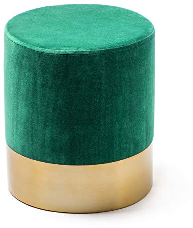 Hocker Pepino Dunkelgrün Gold Samt Metall MDF Sitzhocker Beistelltisch