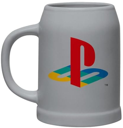 GB eye PlayStation 800ml Large Ceramic Coffee Mug Stein - Classic PS1 Design, Retro Gaming Merchandise