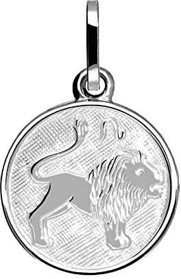 My Gold Damen Kinder Anhänger Sternzeichen Sterlingsilber 925 (Ohne Kette) Echtes Silber Klein Ø 12mm Mini Rund Tierkreiszeichen Zodiac round