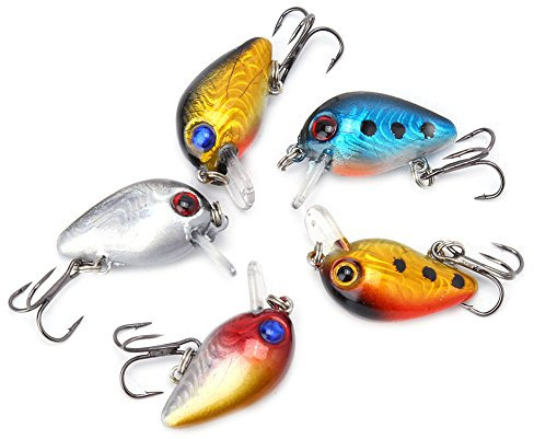 5pcs 3cm Richiamo di Pesca Occhi Set 3D Sticky Olografica Esche Da Pesca CrankBaits Artificiale Durevole Durevole Richiamo Esca con Treble Hook Bait