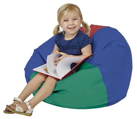 SoftScape Classic 26 Junior Bean Bag Chair, Furniture for Kids, Perfect for Reading, Playing Video Games or Relaxing, Alternative Seating for Classrooms, Daycares, Libraries or Home - Assorted