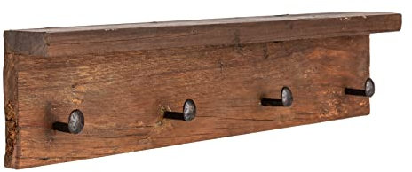 invicta INTERIOR Massive Wandgarderobe Hemingway 60cm recyceltes Massivholz mit Ablage Garderobe Holzgarderobe Kleiderhaken