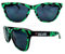 Bacardi Rum Nerd Sonnenbrille mit Palmenmuster grün UV400 Unisex Retro Vintage Style Party Festival Bar