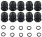 JZK 10 Pieces PA Nylon Plastic IP68 Waterproof M20 x 1.5 Black Cable Glands with Rubber Washer, M20 Wire Gland for 6mm - 11mm Cable