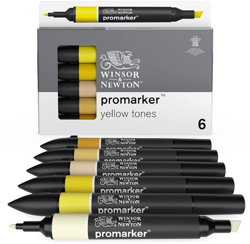 Winsor & Newton ProMarker Colori Gialli - Set di 6 Pennarelli Assortiti