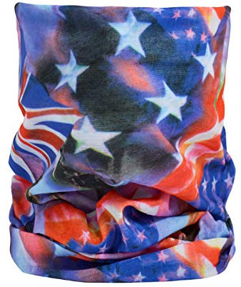 Alsino - Multifunktionstuch Schlauchschal Halstuch Bandana Kopfbedeckung Haarband Tuch Top Motive fester Sitz - atmungsaktiv extra lang bedeckt Mund, Nase und Hals (MF-481 USA Flagge)