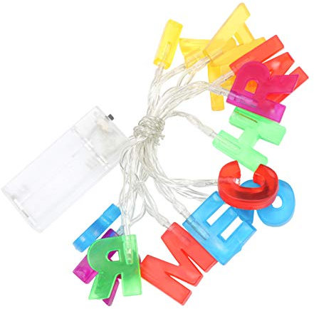 Uonlytech Lichterkette mit Aufschrift Merry Christmas, batteriebetrieben, für den Innen- und Außenbereich, für Weihnachten, Neujahr, Partydekoration (ohne Batterie)