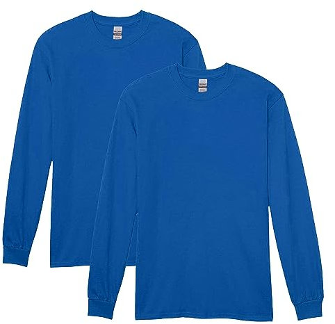 Gildan Unisex's Heavy Cotton Long Sleeve T-Shirt, Style G5400, 2-Pack, Royal, XL (Pack of 2)