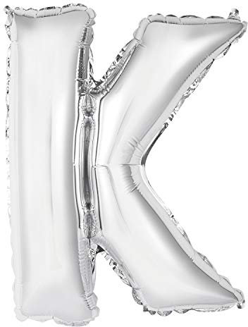 Unique Party Supplies 76061 Folien-Buchstabenluftballon - 35 cm - Buchstabe K Luftballon - Silber