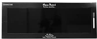 Ceanothe Tableau Mémo en Verre Noir 30x80 cm - Magnétique et Effaçable à Sec - Livré avec Aimants et Feutre - Tableau Mural pour Cuisine, Bureau, ou Entrée - Marque Française