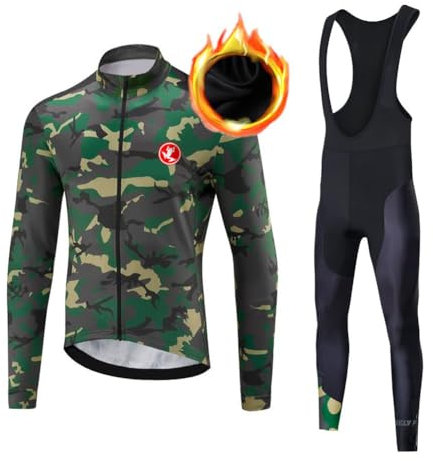 UGLY FROG Abbigliamento Ciclismo Uomo Termico Inverno Tuta Bici Corsa PRO Maglia Manica Lunga +Gel Salopette Pantaloncini