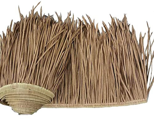 KMYX Toit en chaume mexicaine - Ignifuge - Pour 15 ans - Toit en paille pour cabane Tiki, bar, jardin, terrasse, tonnelle, mur (taille : 49,6 x 99,3 cm, couleur : palme), 19.6'H*39.3'L