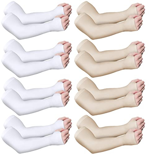 Eurzom Elderly Skin Protector Sleeves Thin Skin Arm Sleeve Bruise Protective from Abrasions Tear Sun Exposure Compression Bruising Arm Protection Sleeve for Men Women