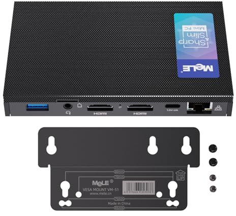 MeLE Quieter 3Q Mini PC sin Ventilador N5105, Computadora Portátil Pequeña, LPDDR4, Win11, HDMI*2 4K, 2.4G/5G Wi-Fi 5, Gigabit Ethernet, BT 5.1, USB 3.2 * 4, SSD, Montaje VESA (8G/256G)