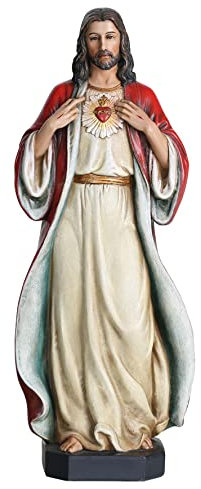 BC BUILDCLASSIC Heiliges Herz Jesu Figur, Jesus-Statuen, katholische Geschenke, 25,4 cm hoch, handbemalt