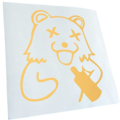 Kiwistar - Autoaufkleber - Goldchrom - 11x12cm Pedobär Trinker Aufkleber für Auto, Laptop, Fahrrad, LKW, Motorrad mehrfarbig JDM Decal Racing