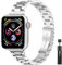 BolYel Cinturino Compatibile con Apple Watch 38mm 40mm 41mm,Sottile Acciaio Inossidabile Regolabile Cinturino per donna per iWatch Serie 8/7/6/5/4/3/2/1/se Argento