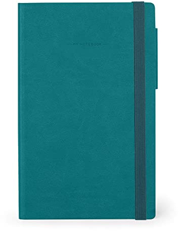 Legami - Blank Page Notebook, Medium, 192 Pages, Soft PU Cover, FSC® Certified Paper, Ivory 90 g/m², Monthly Planner, Bookmark, 13 x 21 cm, Malachite Green