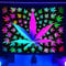 VEIGIKE Cooles Trippy Weed Schwarzlicht Tapisserie UV reaktiv, Neon Tie Dye Marihuana Blatt Cannabis Schwarzlicht Kunst Poster für Männer Zimmer Schlafzimmer Psychedelic Glow in The Dark Decke Party