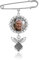 PiercingJak Brautstrauß Brosche Pin mit Foto Gravur Vintage Broschen Schutzengel Memorial Anhänger Personalisierte Geschenke für Hochzeit Bräutigam Braut Boutonniere Pin Kit Charms DIY Zubehör