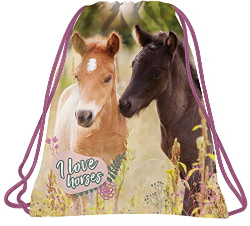 Derform Pferde Pony Turnbeutel Sporttasche Schuhbeutel Tasche Sportbeutel Horses