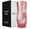 Greenline Goods Gerippte Blumenvase mit abgerundetem Boden - Rosa mundgeblasene Glasvasen für Blumen, geriffeltes & geripptes Design - Elegante Geriffelte Vase für Blumen, Premium Pink Glasvase zur