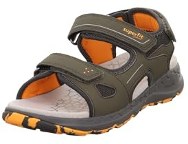 Superfit Jungen Criss Cross Sandale, Grün Orange 7000, 42 EU