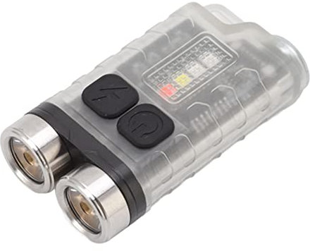 Mini-Schlüsselanhänger-Taschenlampe, V3 Mini-Schlüsselanhänger-Taschenlampe, Wiederaufladbar, USB, Tragbar, Magnetische Taschenlampe, 900 Lm, für den Außenbereich, (Weiß)
