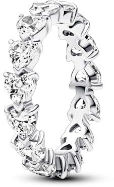 PANDORA Timeless Herzreihe Ewigkeits-Ring aus Sterling Silber mit Cubic Zirkonia, Größe 52, 193103C01-52