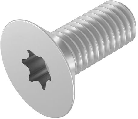 SECCARO Senkschraube M2,5 x 5 mm, Edelstahl V2A VA A2, ISO 14581, Innensechsrund (TX), Vollgewinde, 20 Stück